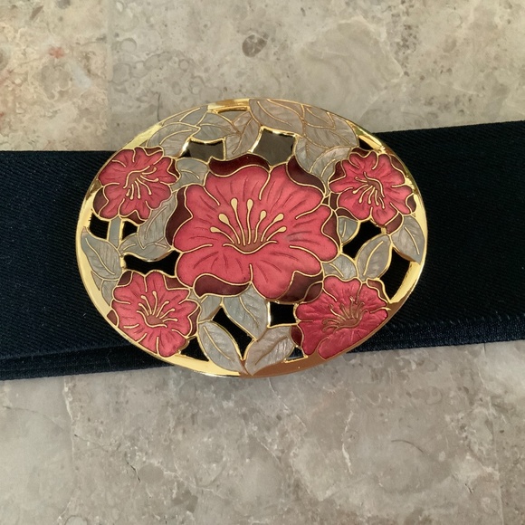 Vintage Cloisonné Buckle Elasticated Belt main image 3